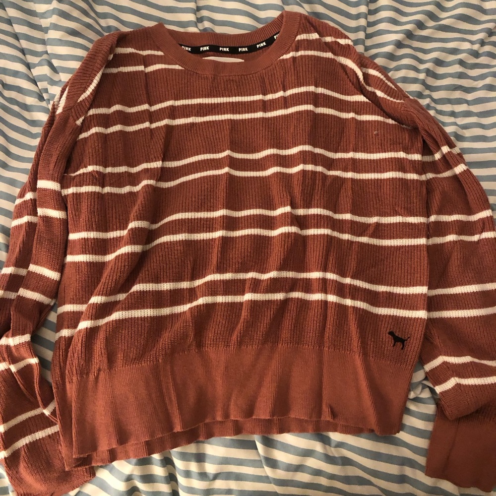 Pink striped sweatshirt size medium